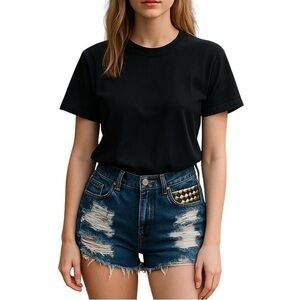 Levi’s 501 Denim Cutoff Shorts Studded Pocket Distressed 2010’s Blue Size 31